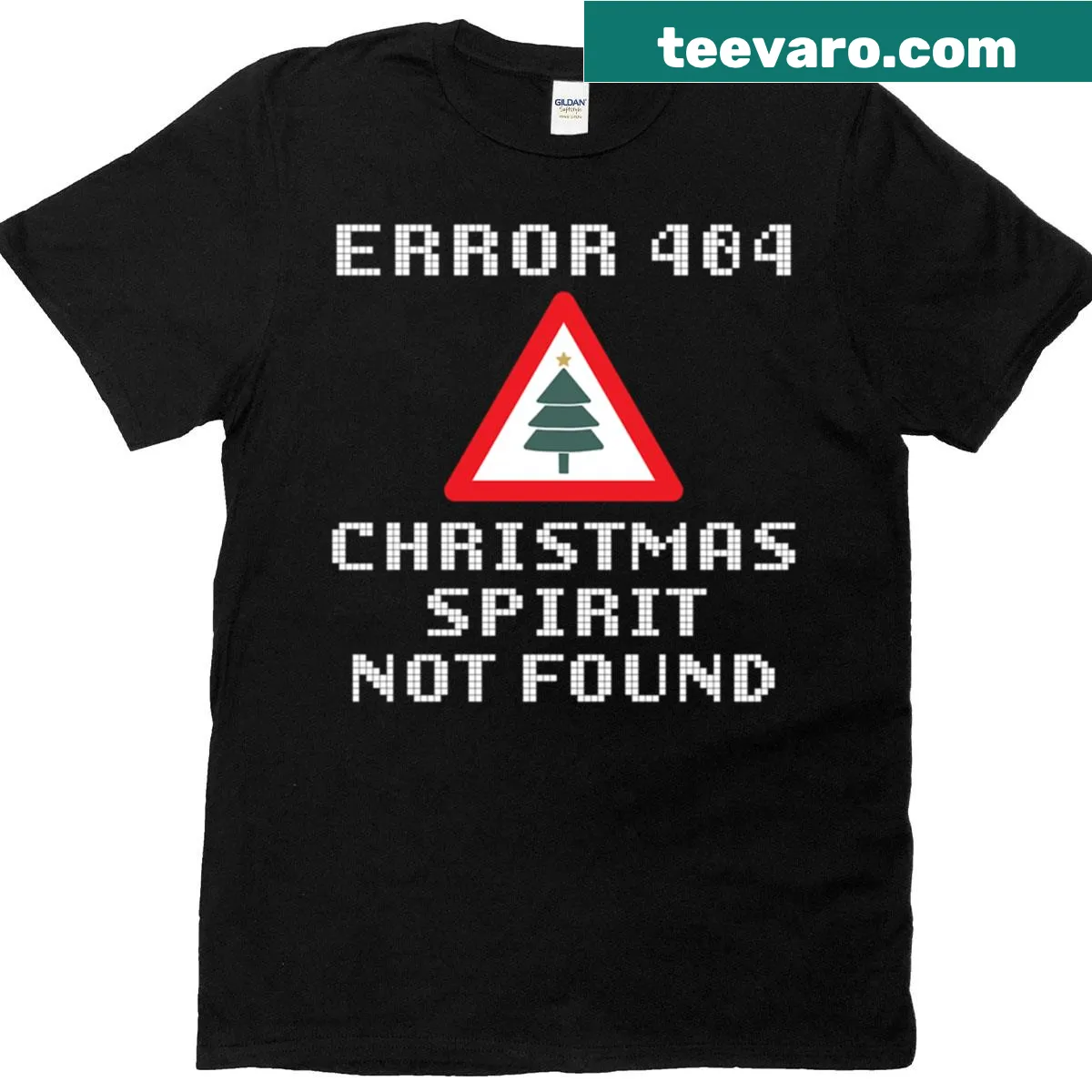Sarcastic Error 404 message on Christmas T-shirt — on a men's t-shirt