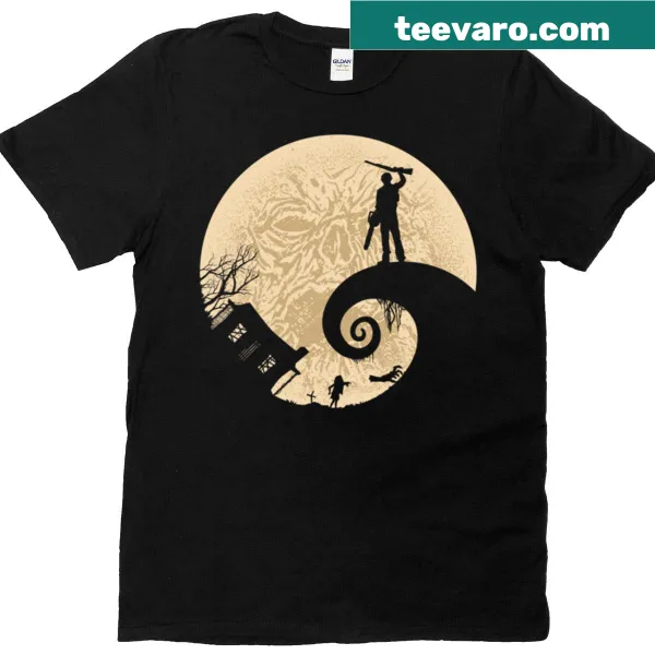 Evil Dead Before Christmas T-shirt featuring horror-themed design