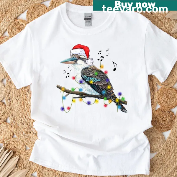Christmas T-shirt featuring festive kookaburras