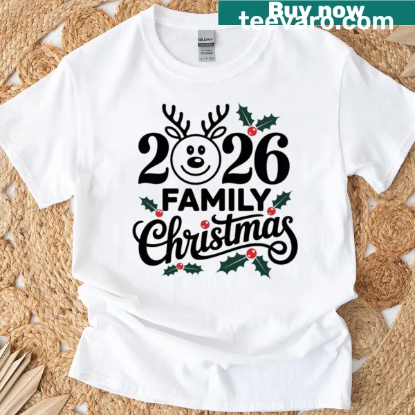 Oversized t-shirt celebrating Family Christmas 2026