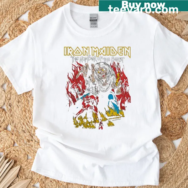 Graphic T-shirt featuring a fire devil and skeleton design.