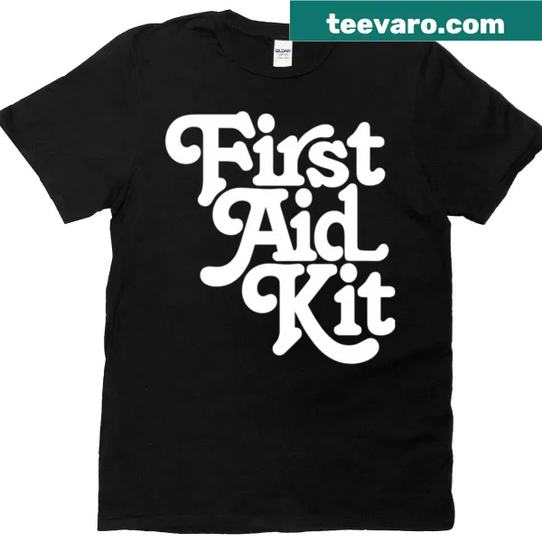T-shirt featuring First Aid Kit band's name in stylish font