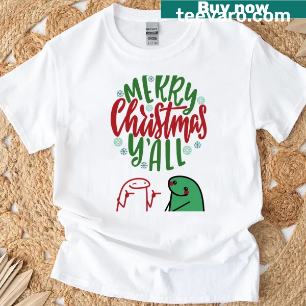 Whimsical Christmas sign graphic on a festive t-shirt