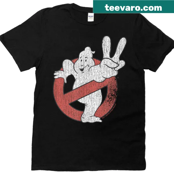 Distressed Ghostbusters logo t-shirt for retro movie fans