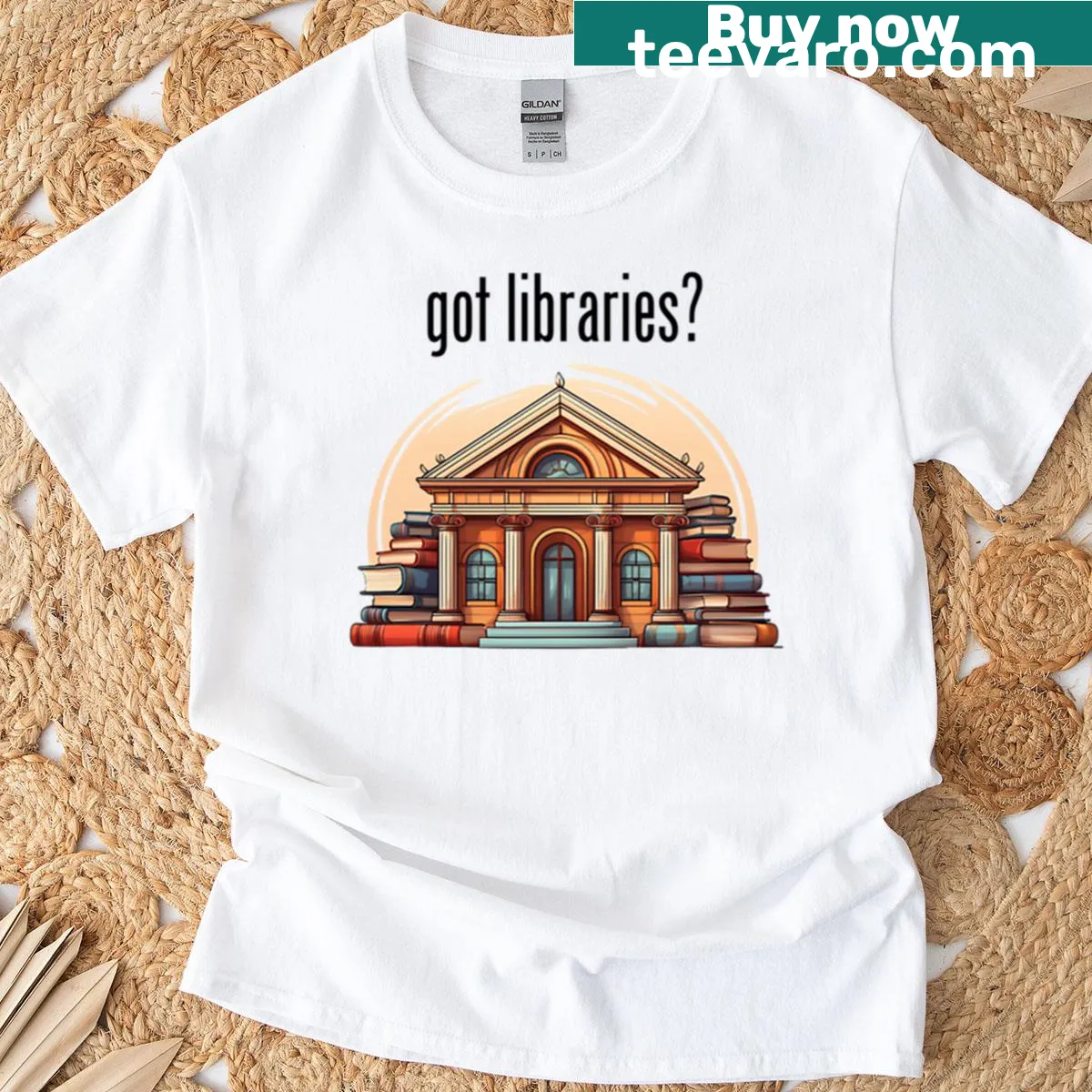 Typography design reading 'Got Libraries' on a book lover's T-shirt — on a men's t-shirt