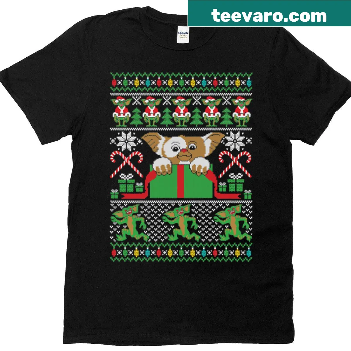 Gizmo graphic t-shirt from Gremlins for Christmas. — on a men's t-shirt