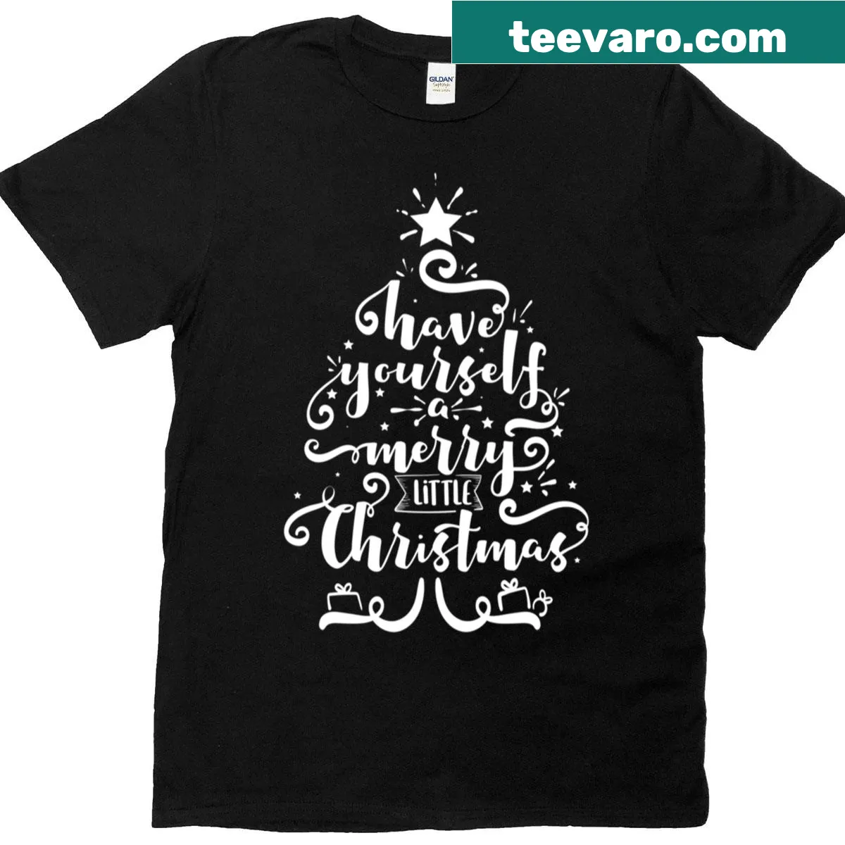 Sentimental Have Yourself A Merry Little Christmas graphic t-shirt. — on a men's t-shirt