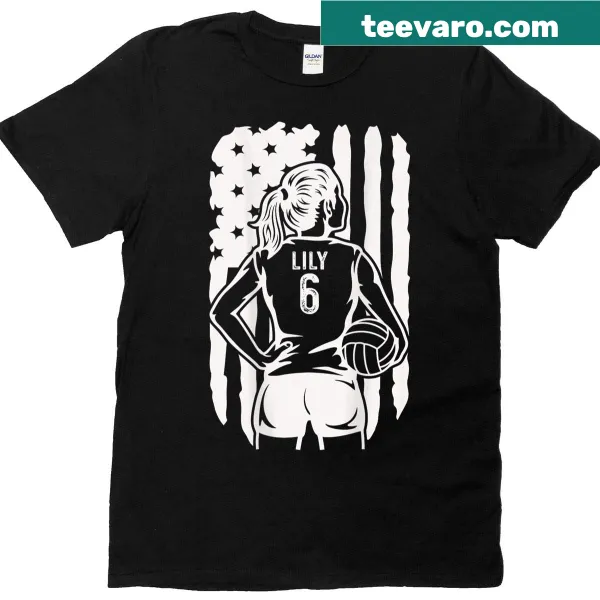 High school volleyball t-shirt with 'Lily 6' on the back