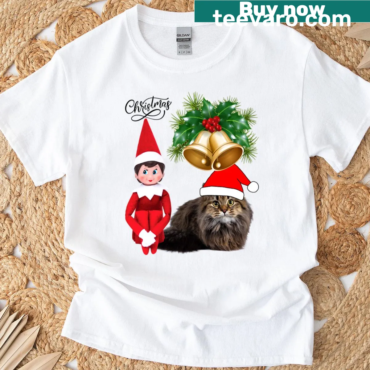 Christmas T-shirt with cheerful typography saying Merry Christmas — on a men's t-shirt