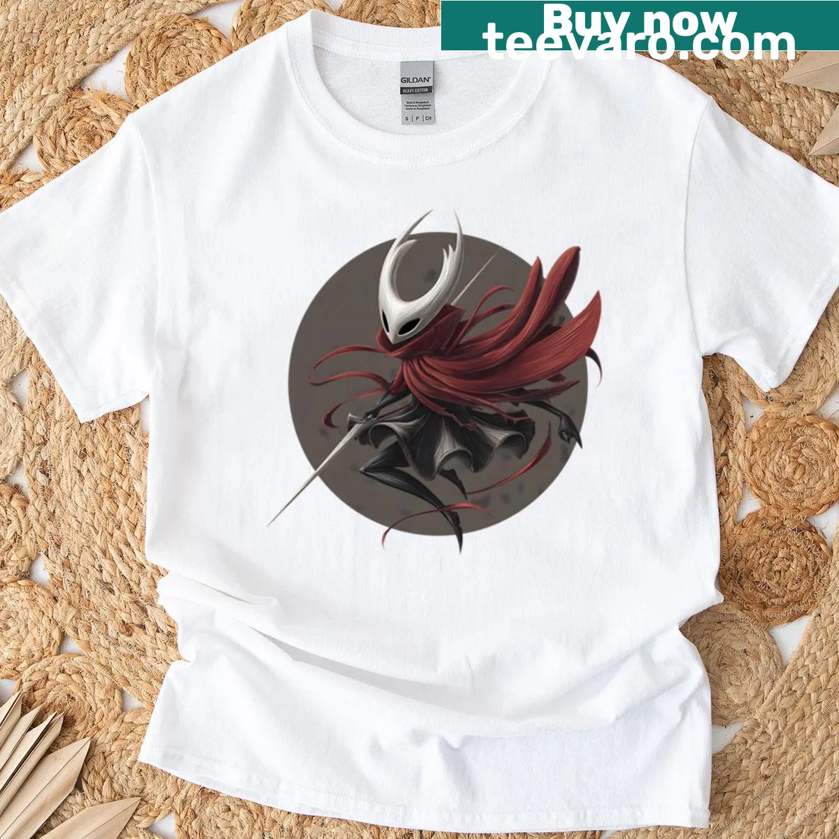 Hollow Knight-themed shirt featuring Hornet from Silksong — on a men's t-shirt