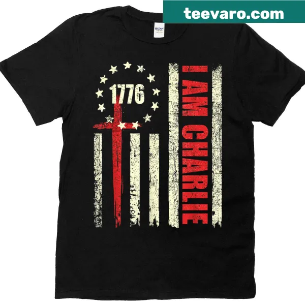 Personalized shirt featuring 'I Am Charlie' and American flag