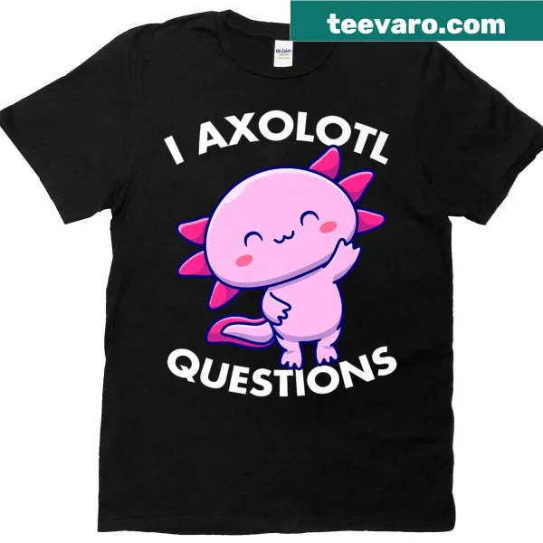 Cute T-shirt with an axolotl cartoon design