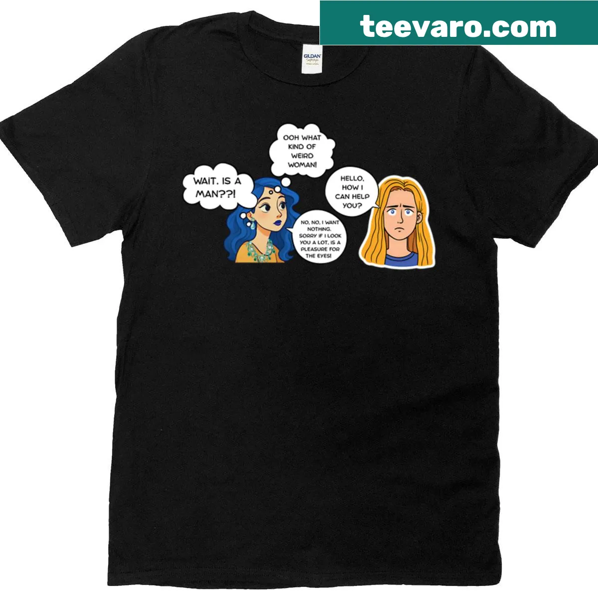T-shirt featuring the phrase 'I Saw Mister Universe' — on a men's t-shirt