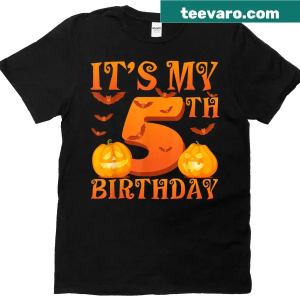 Kids birthday T-shirt featuring pumpkins and fun birthday text
