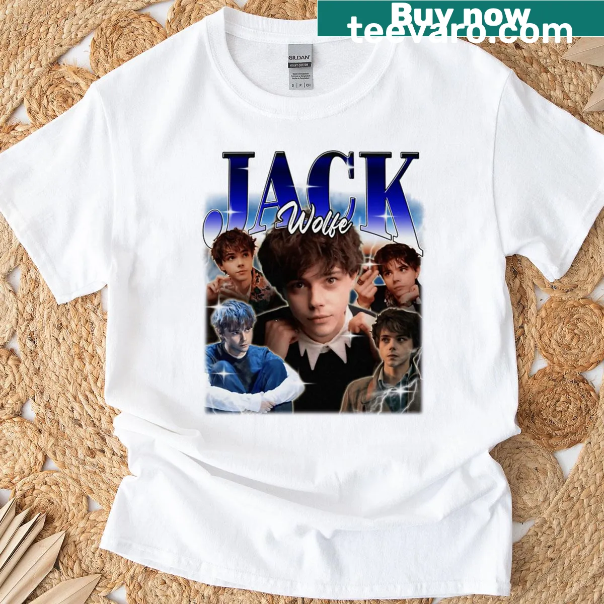 Retro aesthetic collage t-shirt inspired by Jack Wolfe art. — on a men's t-shirt