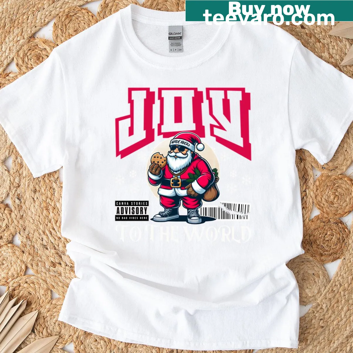 Festive holiday t-shirt with joyful design — on a men's t-shirt