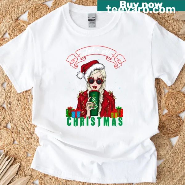 Oversized shirt with a Christmas-themed phrase for women