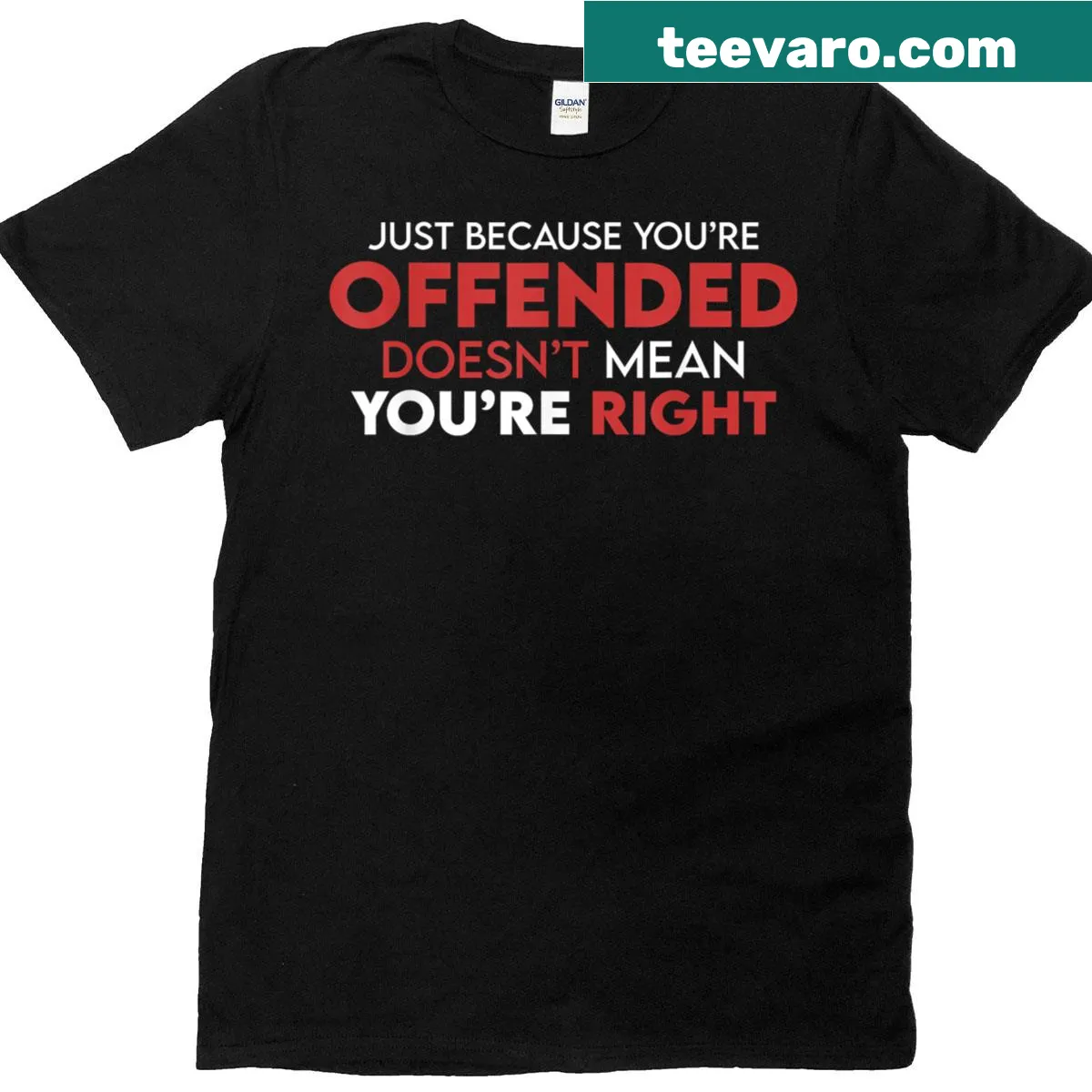 Bold typography t-shirt with a message about free speech — on a men's t-shirt