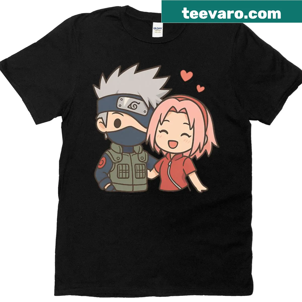 Illustration of Kakashi Hatake and Sakura Haruno from Naruto — on a men's t-shirt