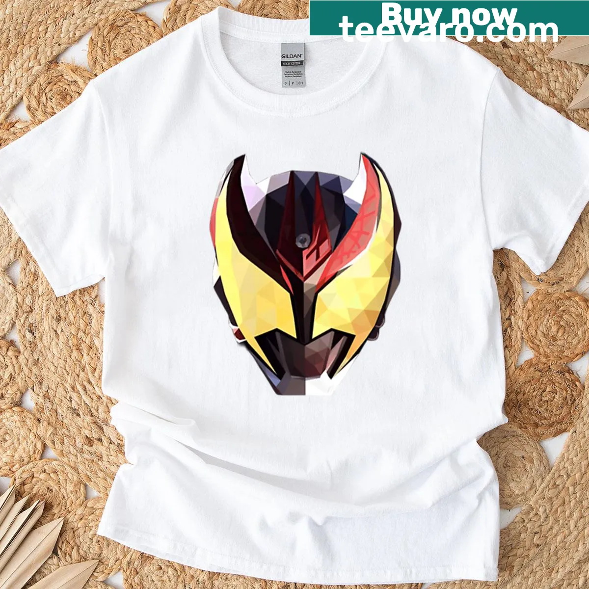 Kamen Rider Kiva shirt featuring a dynamic illustration of the character — on a men's t-shirt