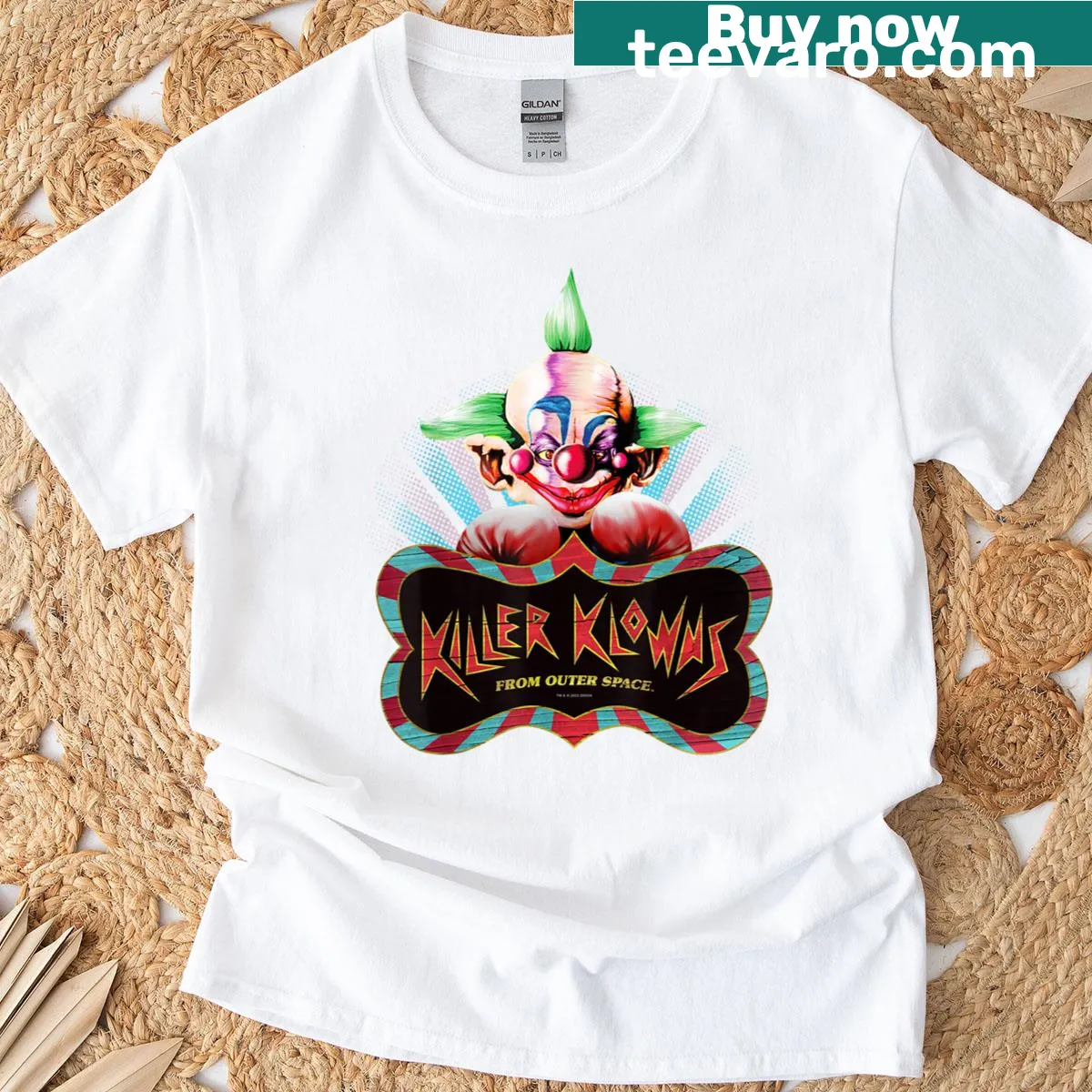 Illustrative T-shirt of Shorty boxing from 'Killer Klowns From Outer Space' — on a men's t-shirt