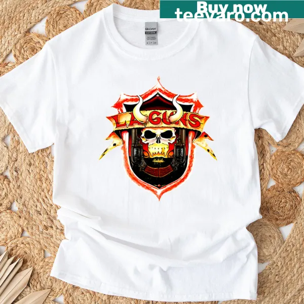 Edgy La Skull t-shirt featuring bold skull graphic