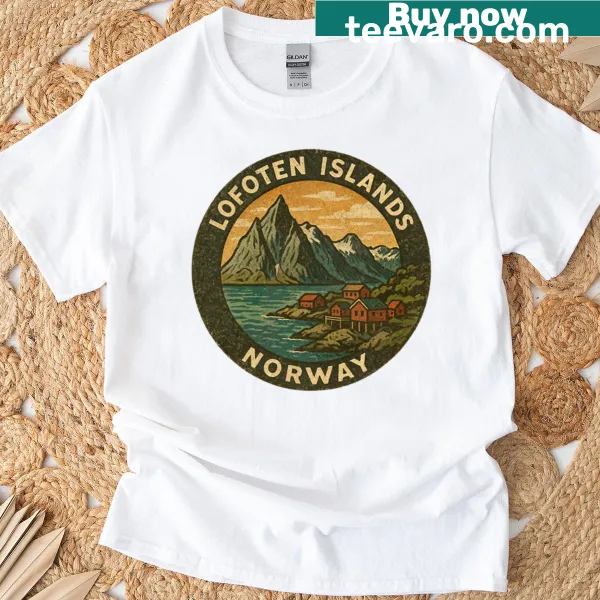 Vintage T-shirt featuring Lofoten Islands Norway