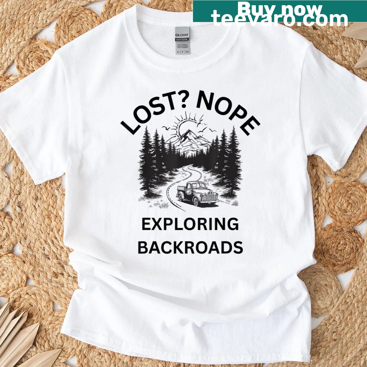 Funny 'Lost Nope' slogan on a travel-themed t-shirt. — on a men's t-shirt