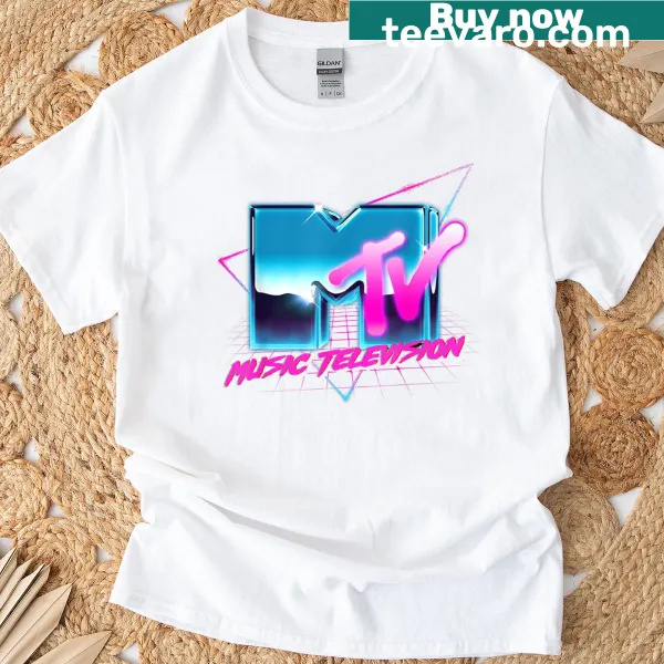 Retro MTV logo T-shirt with chrome effect design