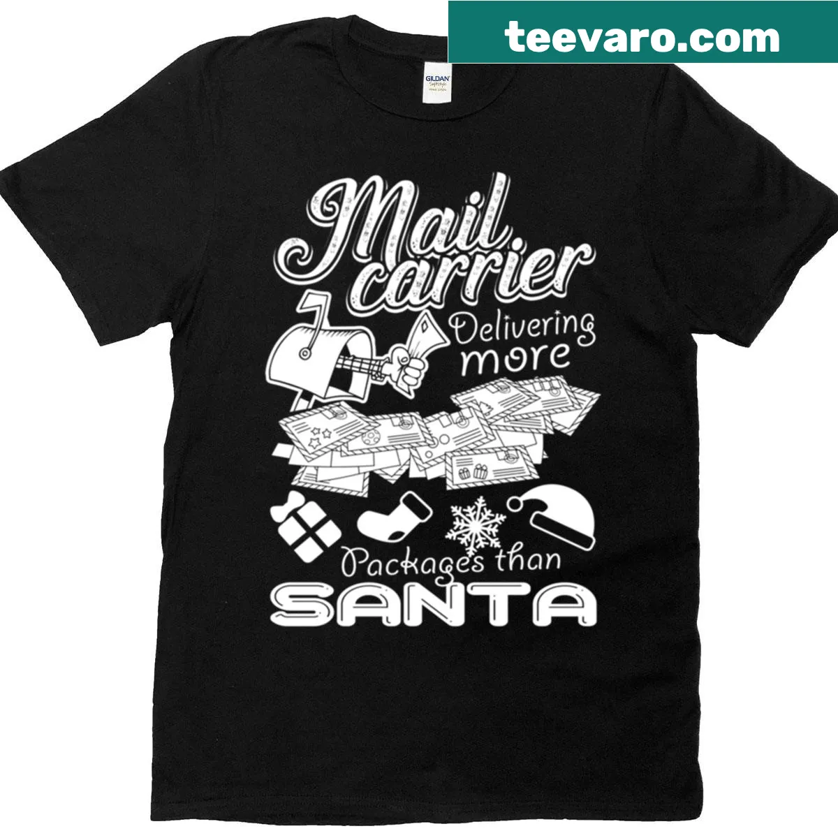 Oversized T-shirt for mail carriers with humorous delivery slogan — on a men's t-shirt