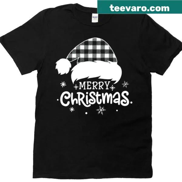 Buffalo plaid Santa hat Christmas t-shirt design