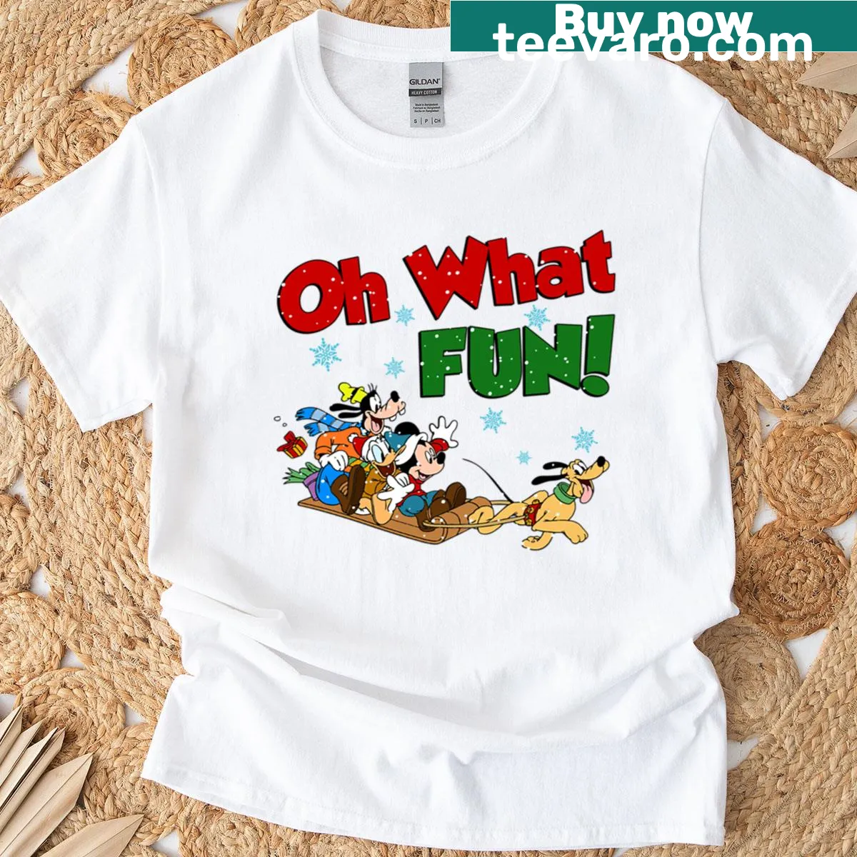 Oversized Christmas-themed t-shirt celebrating friendship and holiday cheer — on a men's t-shirt
