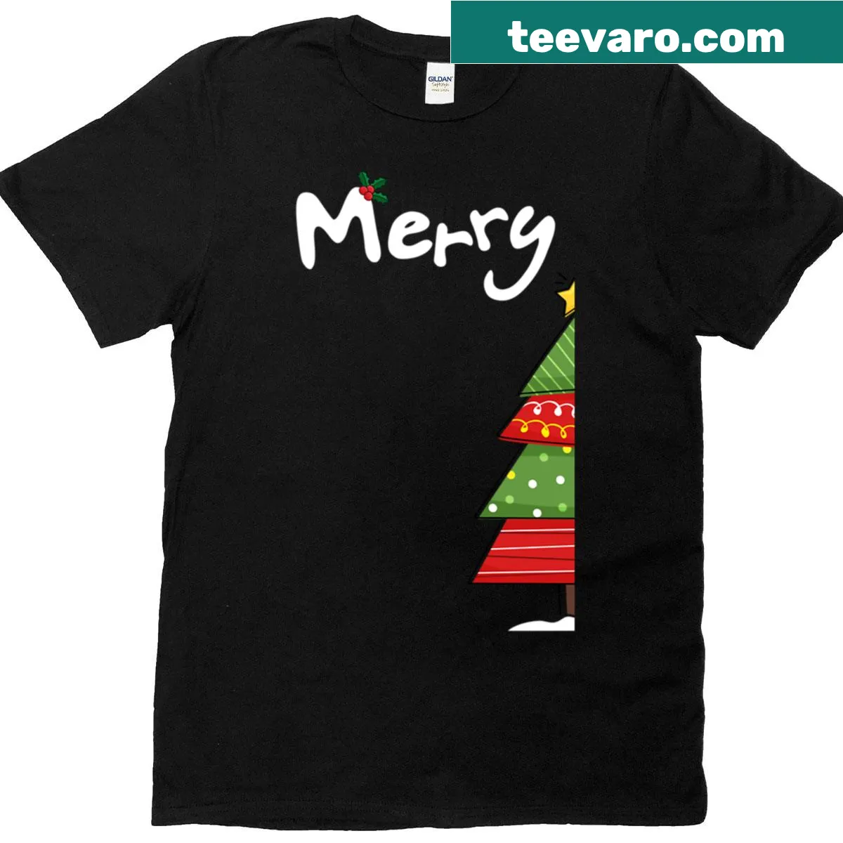 Funny Christmas matching t-shirts for couples — on a men's t-shirt