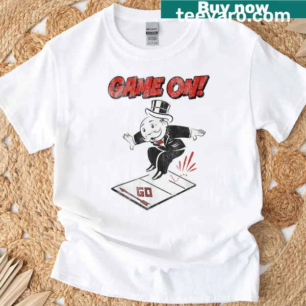 Distressed Mr. Monopoly logo t-shirt for board game fans