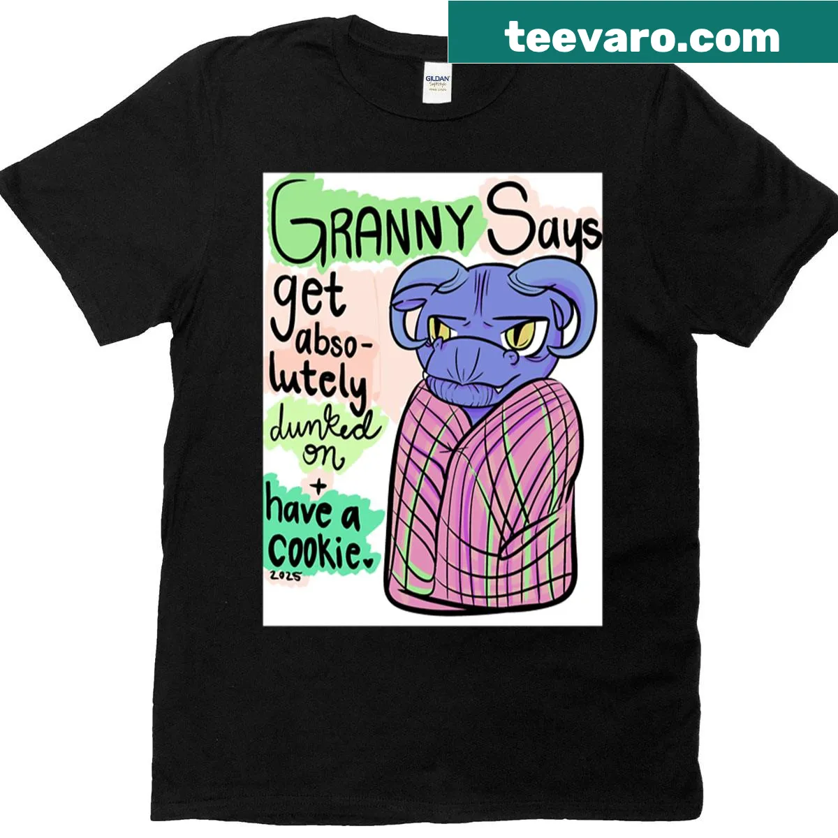 T-shirt with a motivational dragon granny graphic — on a men's t-shirt