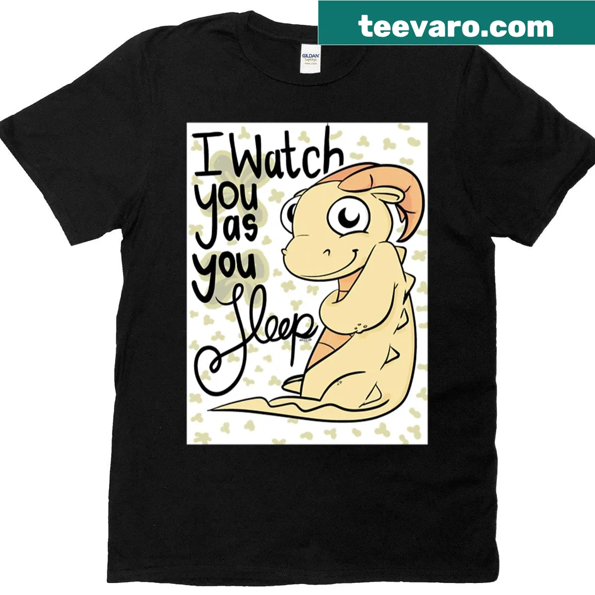 T-shirt with a sleeping dragon graphic and motivational text — on a men's t-shirt