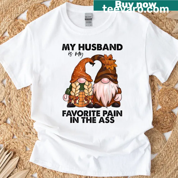 Funny typography t-shirt with gnomes and playful quote