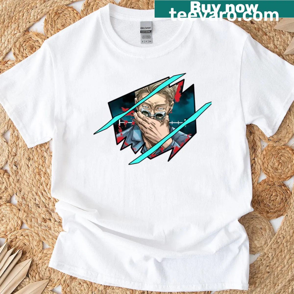 Illustrative Jujutsu t-shirt featuring Nanami in action — on a men's t-shirt