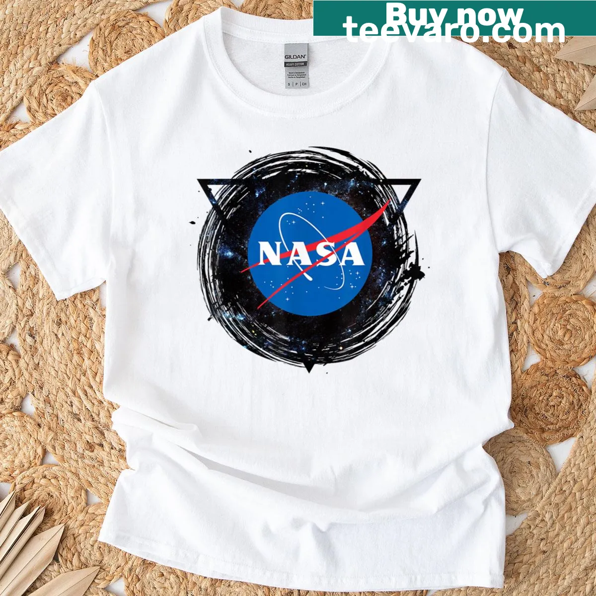 NASA logo printed T-shirt for space enthusiasts — on a men's t-shirt
