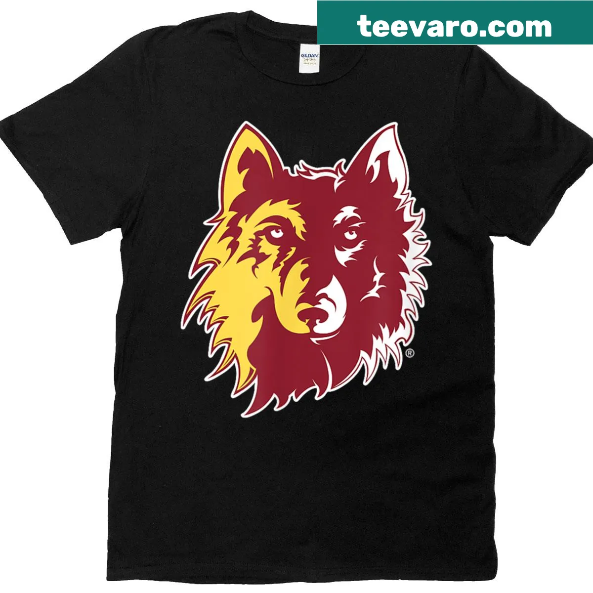 Northern State University Wolves logo T-shirt — on a men's t-shirt