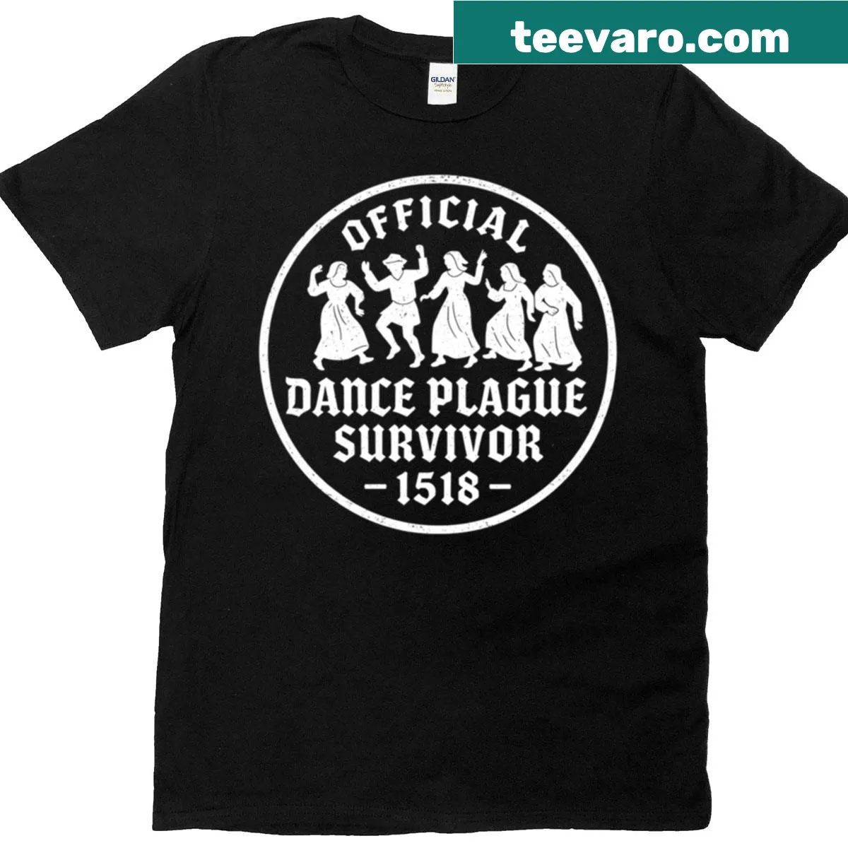 Dance Plague Survivor 1518 graphic on a t-shirt — on a men's t-shirt