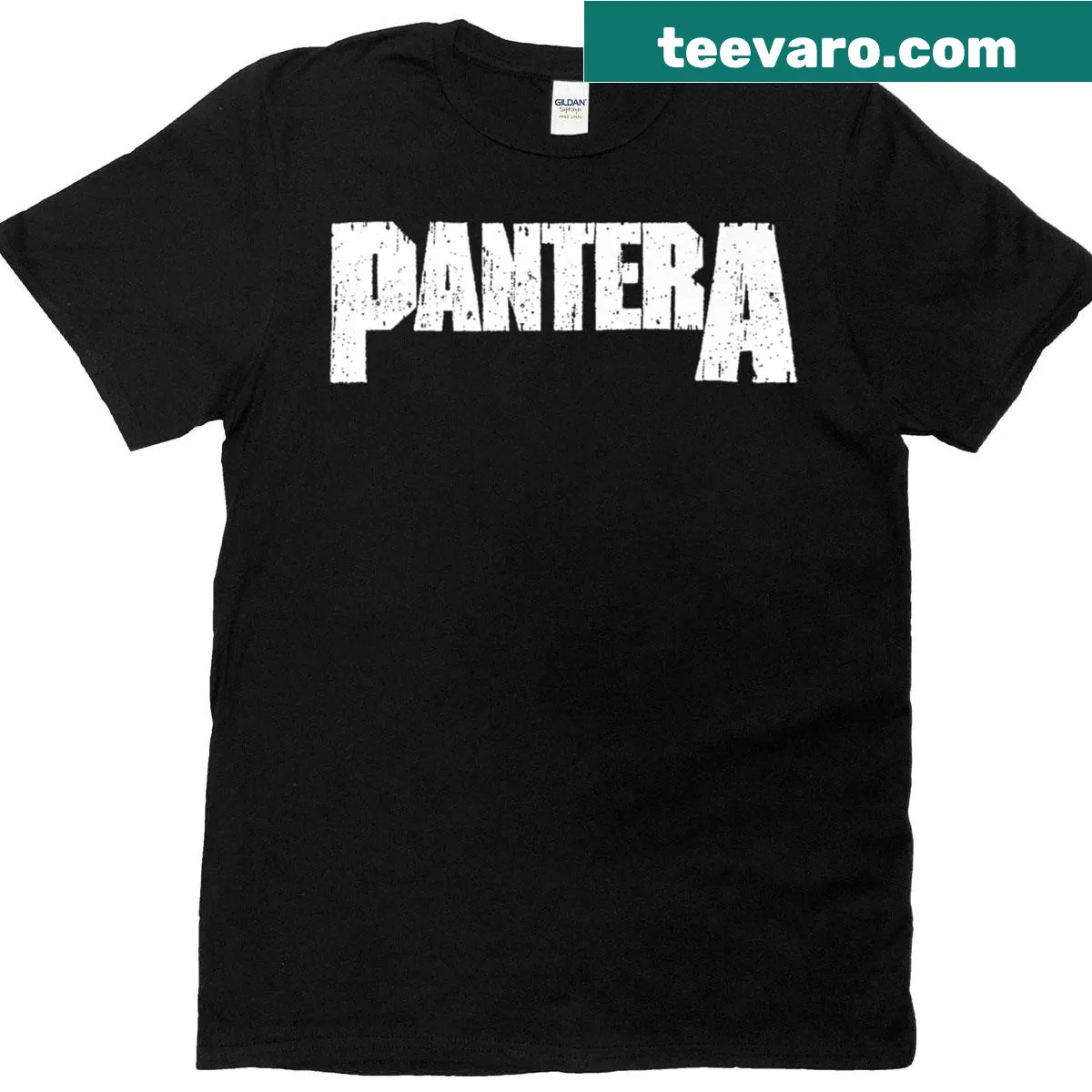 Pantera logo T-shirt celebrating the band — on a men's t-shirt