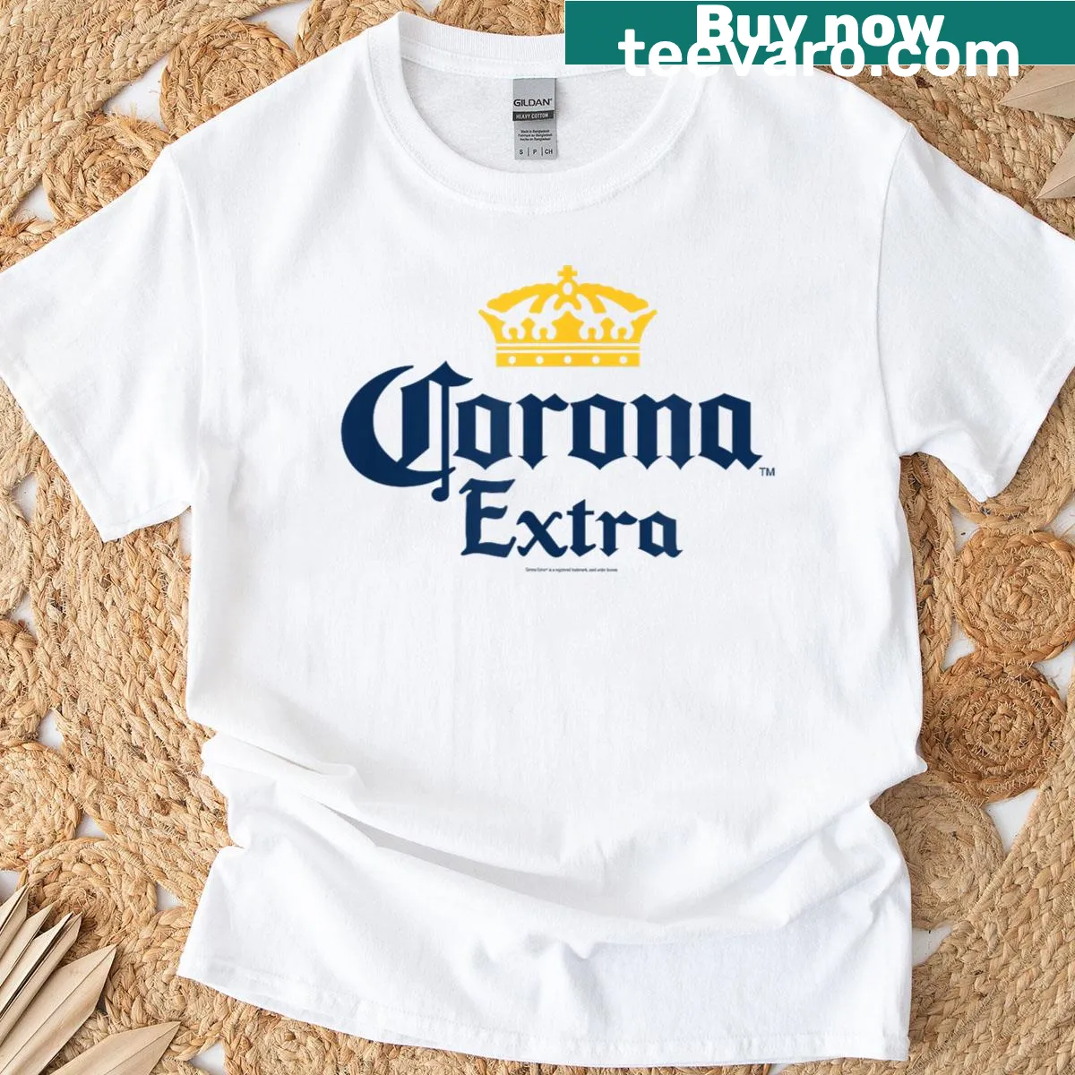 Official Corona Extra crown logo on T-shirt — on a men's t-shirt