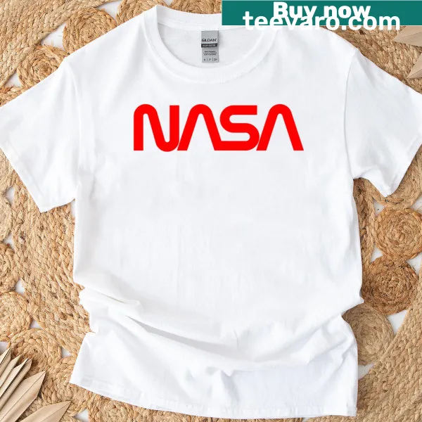 NASA worm logo t-shirt in red featuring official design