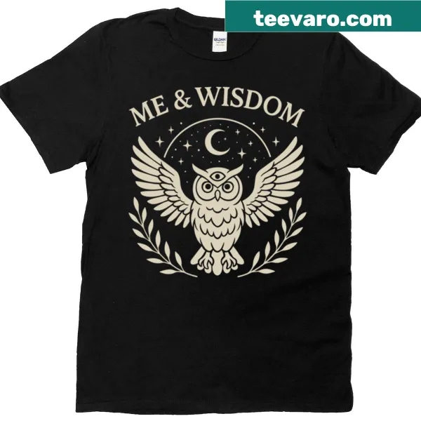 Charming owl graphic on a shirt, symbolizing wisdom