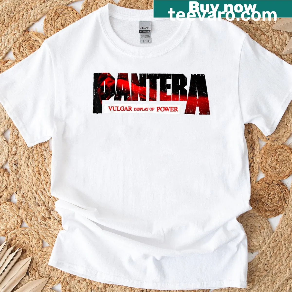 Pantera Logo T-shirt inspired by Vulgar Display Of Power album — on a men's t-shirt