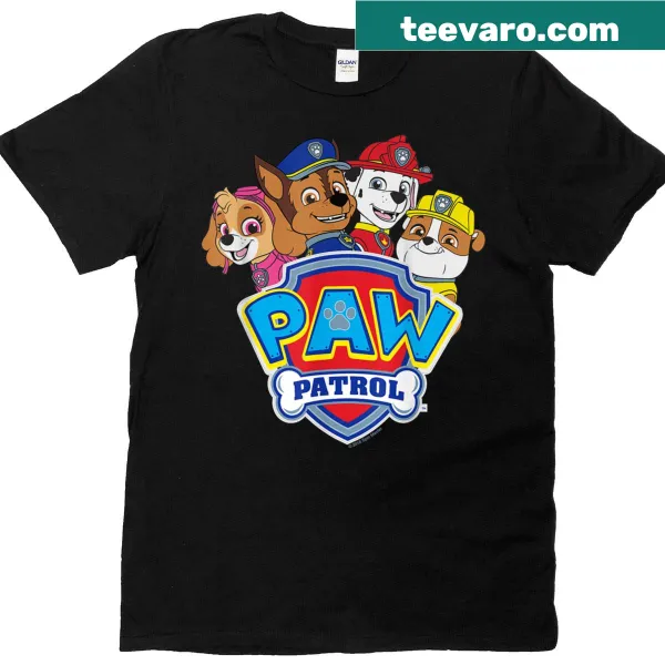Paw Patrol group design t-shirt with logo