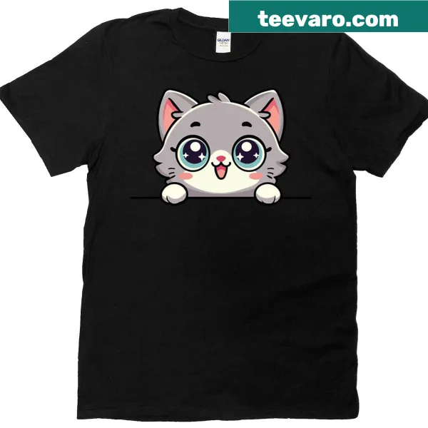 Cute chibi kitten illustration for cat lovers t-shirt