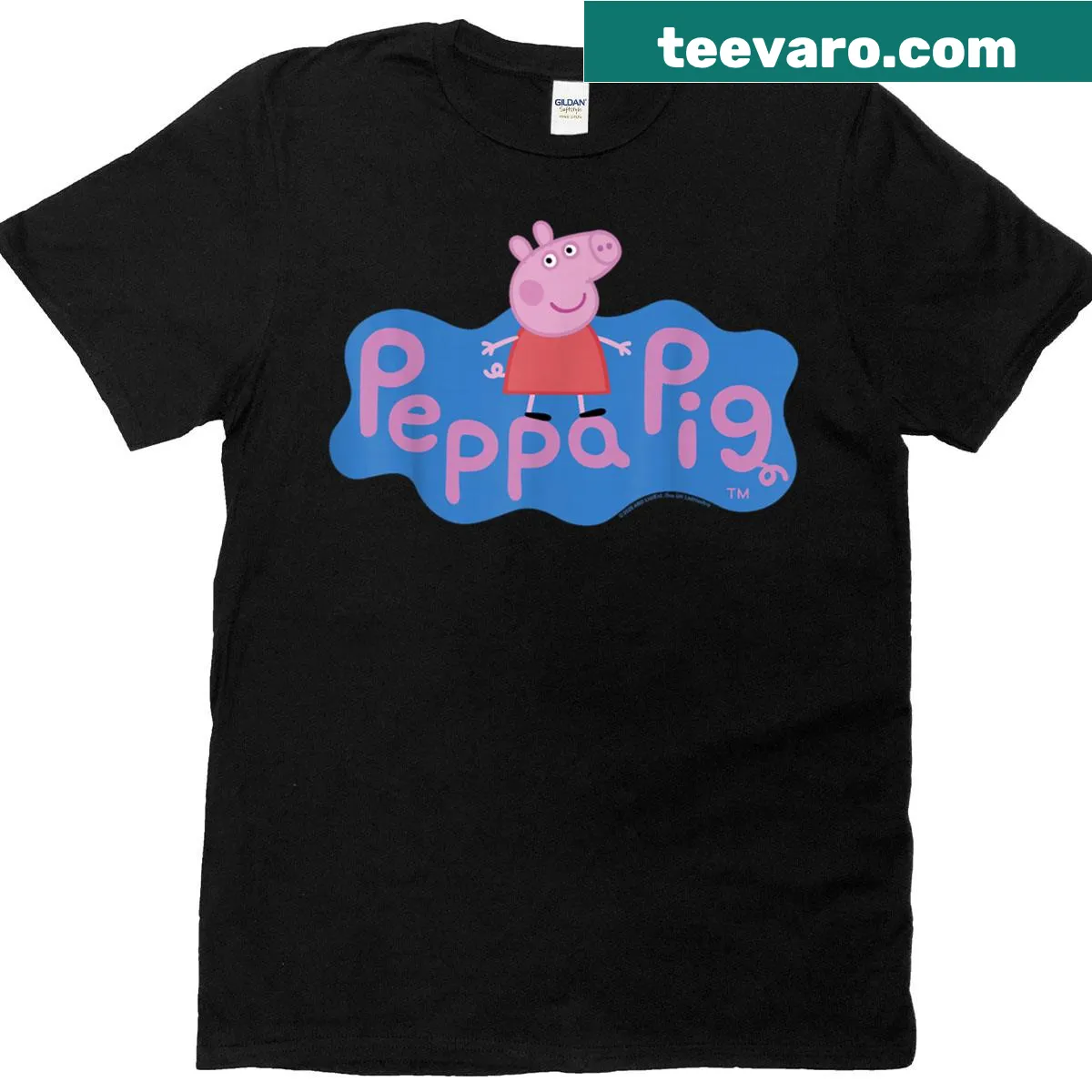 T-shirt featuring the Peppa Pig logo for kids — on a men's t-shirt