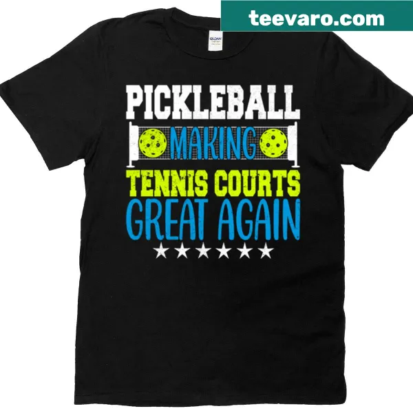 Pickleball court illustration on a T-shirt